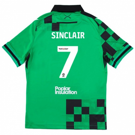 Kandiny Kinderen Scott Sinclair #7 Groen Zwart Uitshirt Uittenue 2024/25 T-Shirt België