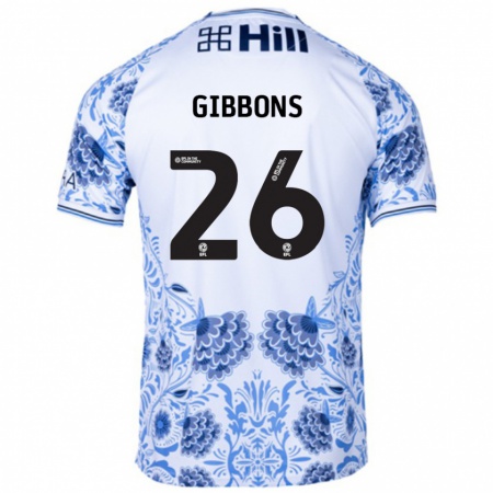 Kandiny Bambino Maglia James Gibbons #26 Bianco Blu Kit Gara Away 2024/25 Maglietta