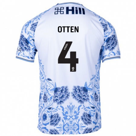 Kandiny Bambino Maglia Gisela Otten #4 Bianco Blu Kit Gara Away 2024/25 Maglietta