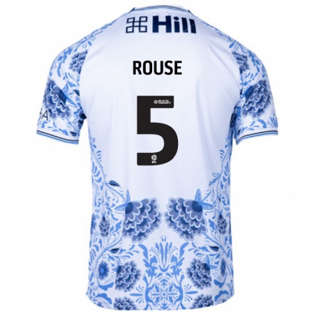 Kandiny Bambino Maglia Lauren Rouse #5 Bianco Blu Kit Gara Away 2024/25 Maglietta