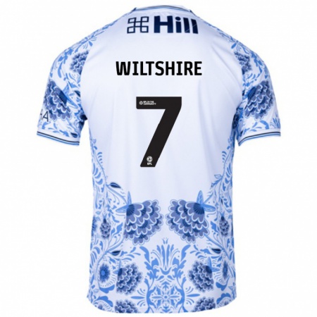 Kandiny Bambino Maglia Sarah Wiltshire #7 Bianco Blu Kit Gara Away 2024/25 Maglietta