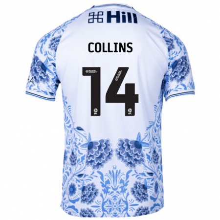 Kandiny Bambino Maglia Natasha Collins #14 Bianco Blu Kit Gara Away 2024/25 Maglietta