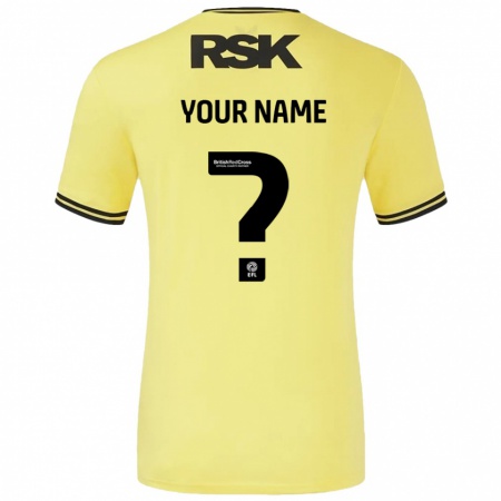 Kandiny Bambino Maglia Il Tuo Nome #0 Giallo Nero Kit Gara Away 2024/25 Maglietta