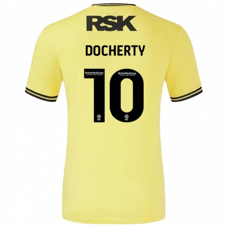 Kandiny Kinder Greg Docherty #10 Gelb Schwarz Auswärtstrikot Trikot 2024/25 T-Shirt Österreich