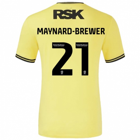 Kandiny Kinderen Ashley Maynard-Brewer #21 Geel Zwart Uitshirt Uittenue 2024/25 T-Shirt België