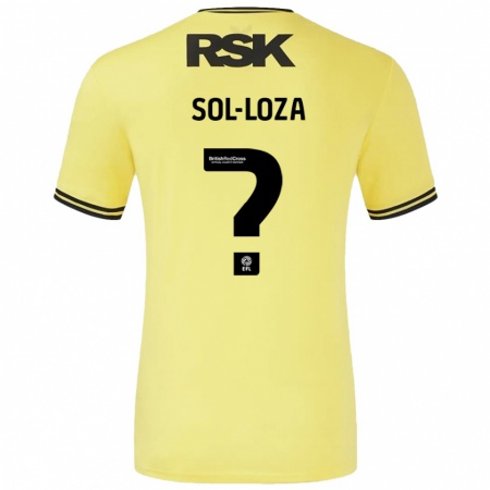 Kandiny Bambino Maglia Emmanuel Sol-Loza #0 Giallo Nero Kit Gara Away 2024/25 Maglietta