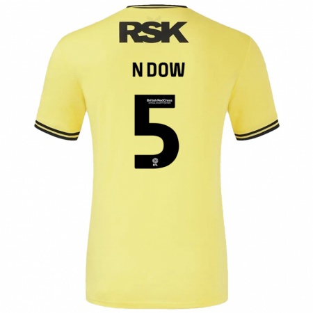 Kandiny Bambino Maglia Elisha N'dow #5 Giallo Nero Kit Gara Away 2024/25 Maglietta