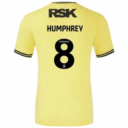 Kandiny Kinder Carla Humphrey #8 Gelb Schwarz Auswärtstrikot Trikot 2024/25 T-Shirt Österreich