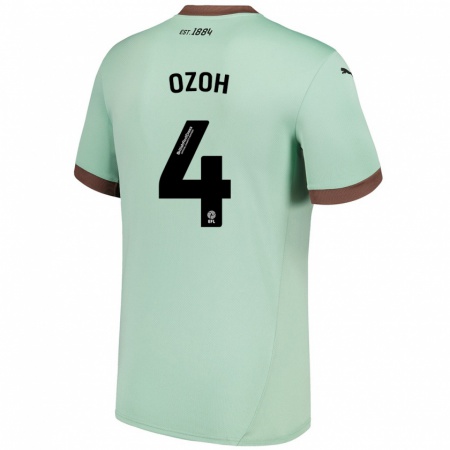 Kandiny Kinder David Ozoh #4 Blassgrün Auswärtstrikot Trikot 2024/25 T-Shirt Österreich