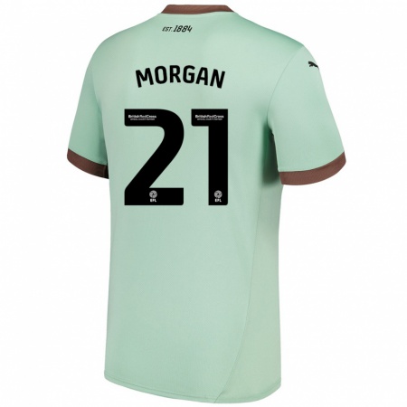 Kandiny Bambino Maglia Sarah Morgan #21 Verde Pallido Kit Gara Away 2024/25 Maglietta