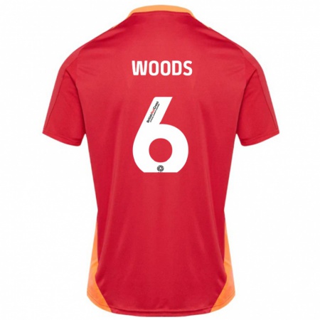 Kandiny Kinderen Ryan Woods #6 Blauw Gebroken Wit Uitshirt Uittenue 2024/25 T-Shirt België