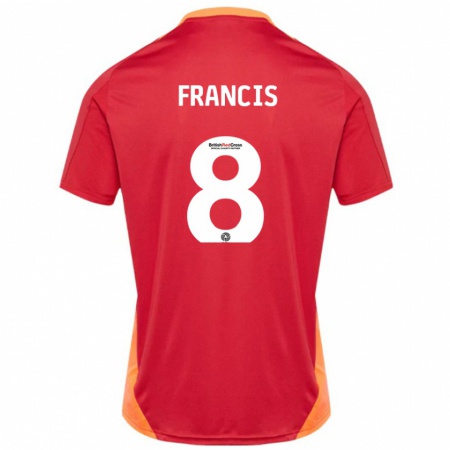 Kandiny Bambino Maglia Ed Francis #8 Blu Bianco Sporco Kit Gara Away 2024/25 Maglietta