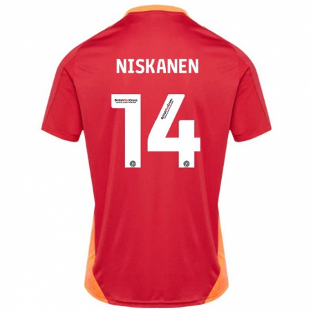 Kandiny Kinderen Ilmari Niskanen #14 Blauw Gebroken Wit Uitshirt Uittenue 2024/25 T-Shirt België