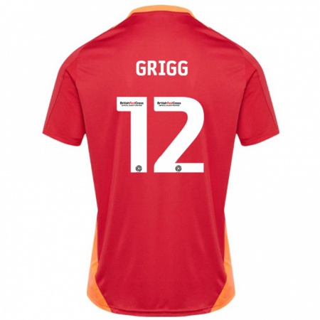 Kandiny Kinder Katie Grigg #12 Blau Cremeweiß Auswärtstrikot Trikot 2024/25 T-Shirt Österreich