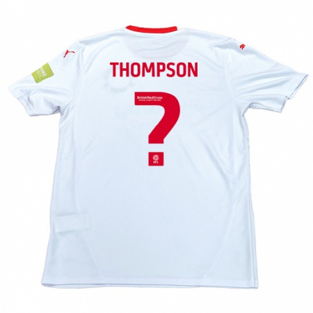 Kandiny Bambino Maglia Leo Thompson #0 Bianco Kit Gara Away 2024/25 Maglietta