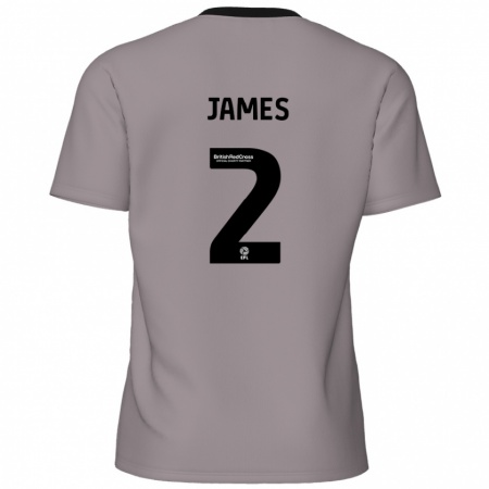 Kandiny Bambino Maglia Tom James #2 Grigio Kit Gara Away 2024/25 Maglietta