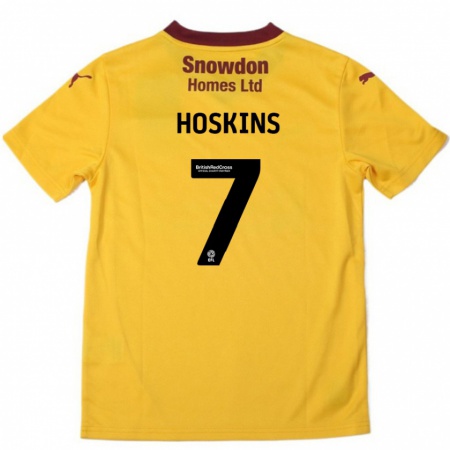 Kandiny Niño Camiseta Sam Hoskins #7 Naranja Borgoña 2ª Equipación 2024/25 La Camisa