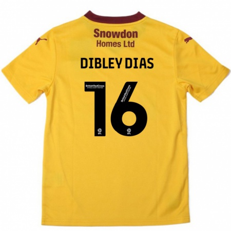 Kandiny Bambino Maglia Matt Dibley-Dias #16 Arancione Borgogna Kit Gara Away 2024/25 Maglietta