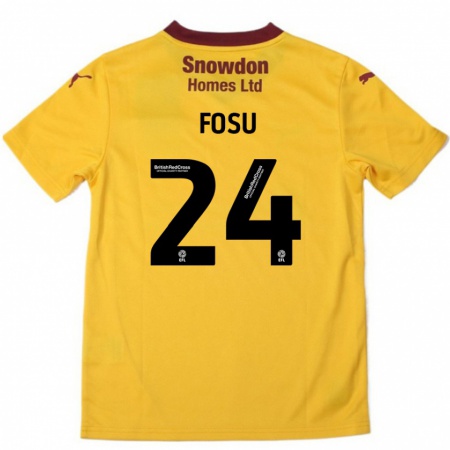 Kandiny Bambino Maglia Tariqe Fosu #24 Arancione Borgogna Kit Gara Away 2024/25 Maglietta