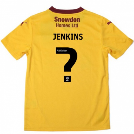 Kandiny Niño Camiseta Leo Jenkins #0 Naranja Borgoña 2ª Equipación 2024/25 La Camisa