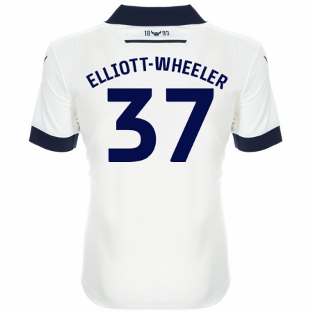 Kandiny Niño Camiseta Aidan Elliott-Wheeler #37 Blanco Azul Marino 2ª Equipación 2024/25 La Camisa México