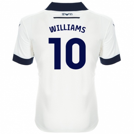 Kandiny Bambino Maglia Cheryl Williams #10 Bianco Blu Navy Kit Gara Away 2024/25 Maglietta