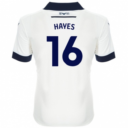 Kandiny Bambino Maglia Georgia Hayes #16 Bianco Blu Navy Kit Gara Away 2024/25 Maglietta