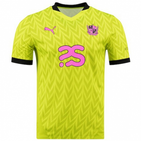 Kandiny Bambino Maglia George Byers #7 Verde Fluorescente Kit Gara Away 2024/25 Maglietta