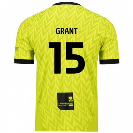 Kandiny Niño Camiseta Conor Grant #15 Verde Fluorescente 2ª Equipación 2024/25 La Camisa