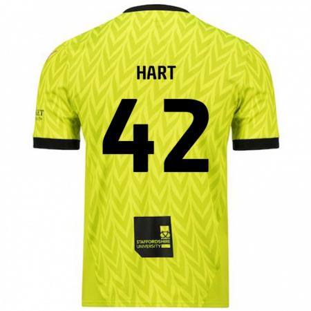 Kandiny Kinder Sam Hart #42 Fluoreszierend Grün Auswärtstrikot Trikot 2024/25 T-Shirt Österreich