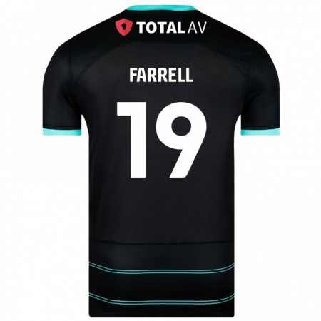 Kandiny Bambino Maglia Jacob Farrell #19 Nero Kit Gara Away 2024/25 Maglietta