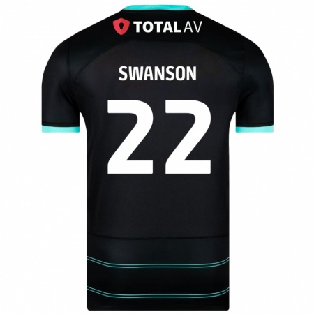 Kandiny Kinder Zak Swanson #22 Schwarz Auswärtstrikot Trikot 2024/25 T-Shirt Österreich