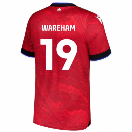 Kandiny Bambino Maglia Jayden Wareham #19 Rosso Nero Kit Gara Away 2024/25 Maglietta