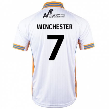 Kandiny Bambino Maglia Carl Winchester #7 Bianco Kit Gara Away 2024/25 Maglietta