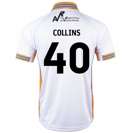 Kandiny Bambino Maglia Jude Collins #40 Bianco Kit Gara Away 2024/25 Maglietta