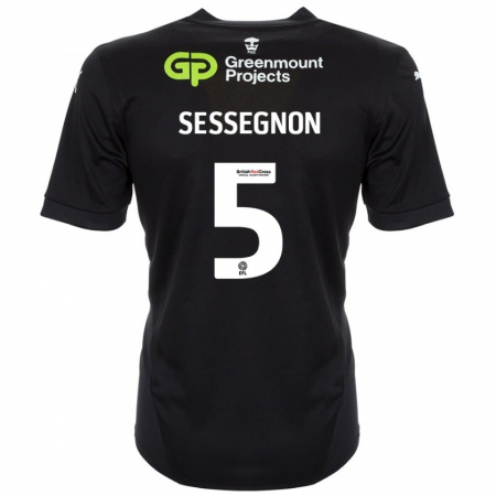 Kandiny Bambino Maglia Steven Sessegnon #5 Nero Kit Gara Away 2024/25 Maglietta