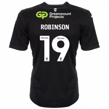 Kandiny Bambino Maglia Luke Robinson #19 Nero Kit Gara Away 2024/25 Maglietta