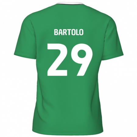 Kandiny Kinder Jaiden Bartolo #29 Grün Weiße Streifen Auswärtstrikot Trikot 2024/25 T-Shirt Österreich