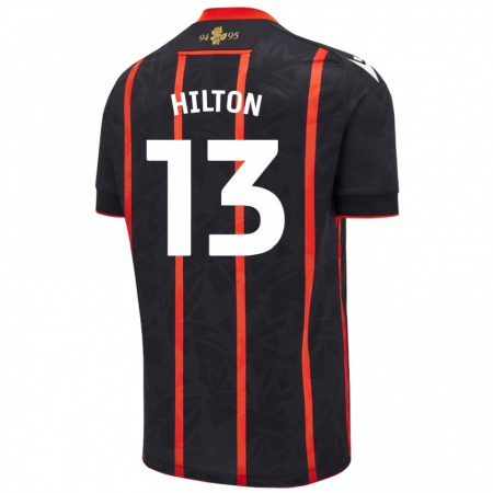 Kandiny Niño Camiseta Joe Hilton #13 Negro Rojo 2ª Equipación 2024/25 La Camisa México