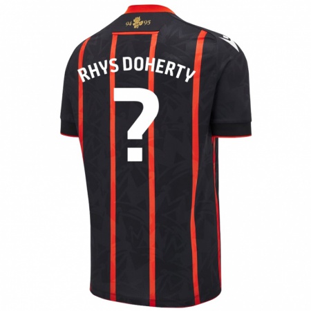 Kandiny Niño Camiseta Rhys Doherty #0 Negro Rojo 2ª Equipación 2024/25 La Camisa México