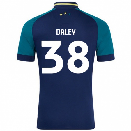 Kandiny Niño Camiseta Luke Daley #38 Azul Marino Verde Oscuro 2ª Equipación 2024/25 La Camisa