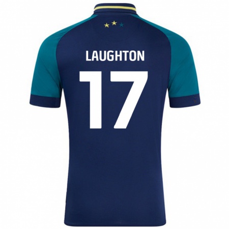 KandinyキッズZoe Laughton#17ネイビー ダークグリーンアウェイシャツ2024/25ジャージーユニフォーム