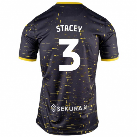 Kandiny Kinder Jack Stacey #3 Schwarz Gelb Auswärtstrikot Trikot 2024/25 T-Shirt Österreich