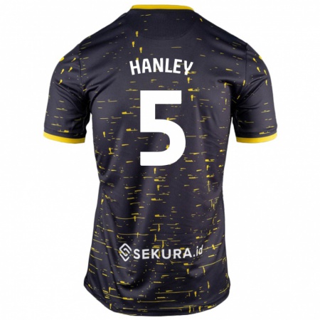 Kandiny Bambino Maglia Grant Hanley #5 Nero Giallo Kit Gara Away 2024/25 Maglietta