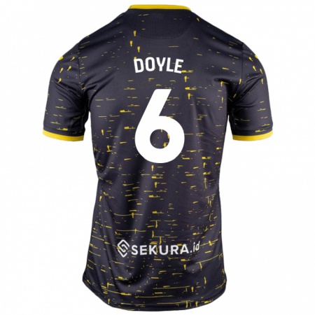 Kandiny Bambino Maglia Callum Doyle #6 Nero Giallo Kit Gara Away 2024/25 Maglietta