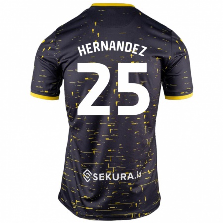 Kandiny Niño Camiseta Onel Hernández #25 Negro Amarillo 2ª Equipación 2024/25 La Camisa México