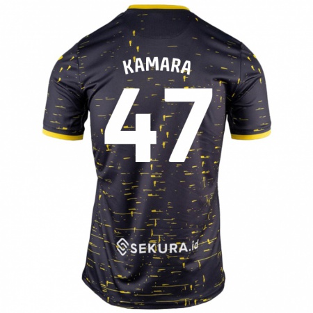 Kandiny Kinder Abu Kamara #47 Schwarz Gelb Auswärtstrikot Trikot 2024/25 T-Shirt Österreich