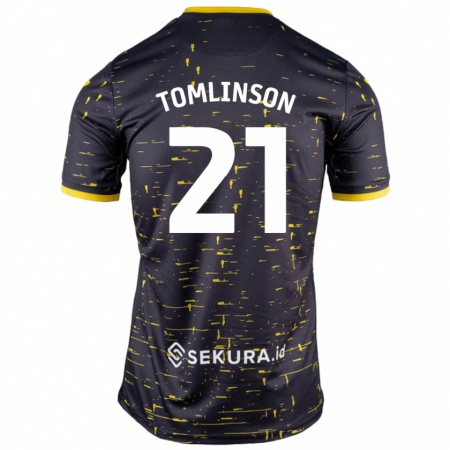 Kandiny Niño Camiseta Lauren Tomlinson #21 Negro Amarillo 2ª Equipación 2024/25 La Camisa México