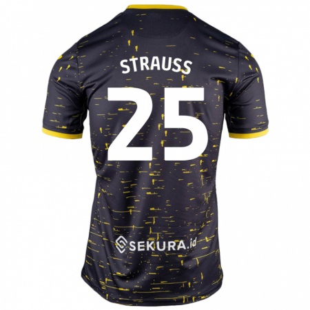 Kandiny Bambino Maglia Hope Strauss #25 Nero Giallo Kit Gara Away 2024/25 Maglietta