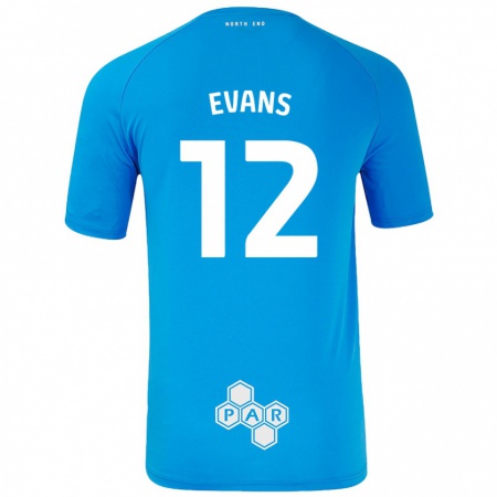 Kandiny Kinder Ched Evans #12 Himmelblau Auswärtstrikot Trikot 2024/25 T-Shirt Österreich